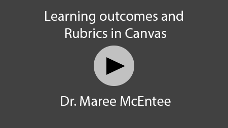 Learning Outcomes and Rubrics in Canvas - video