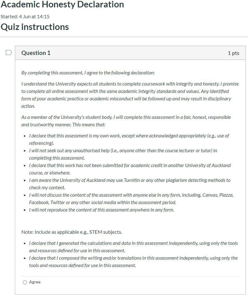 Canvas screenshot showing the multiple-choice question in student view