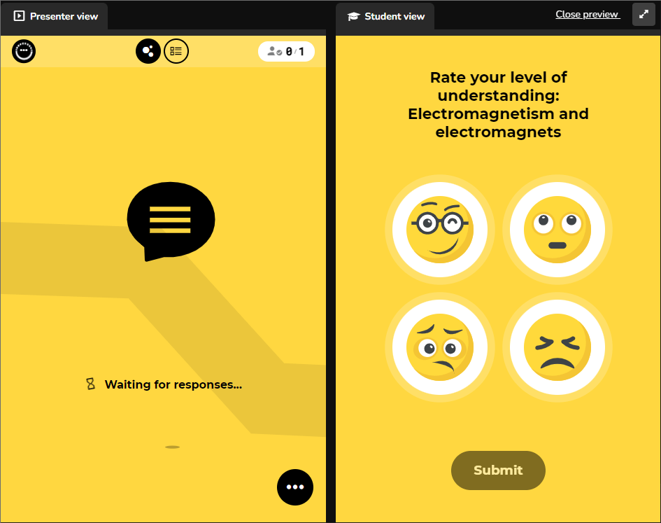 Screenshot of H5P emoji cloud tool