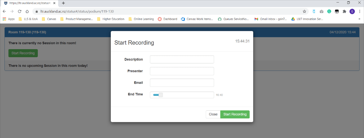 Screenshot of recording scheduler recording settings